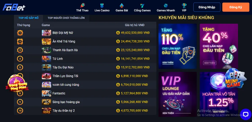 Giao diện ứng dụng di động U888 Casino trên điện thoại